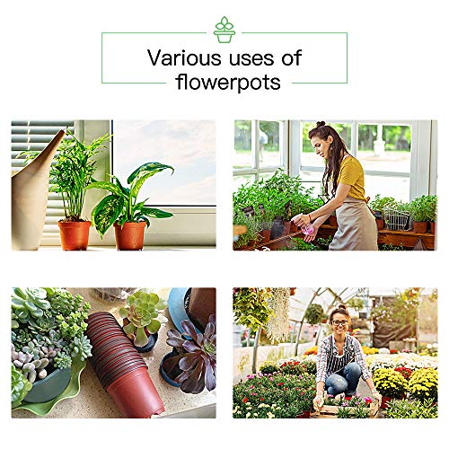 100 Pack 4 Inch Plastic Plant Nursery Pots Come with 100 Pcs Plant Labels (4 Inch)