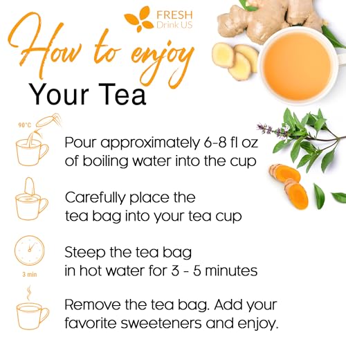 Premium 135 Bags Tulsi Turmeric Ginger Tea (135 Tea Bags)