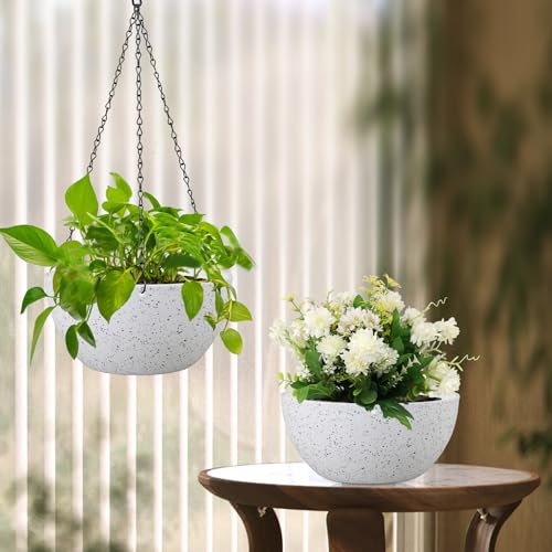 8 inch Hanging Planters for Small Indoor Outdoor Plants (2 Count)