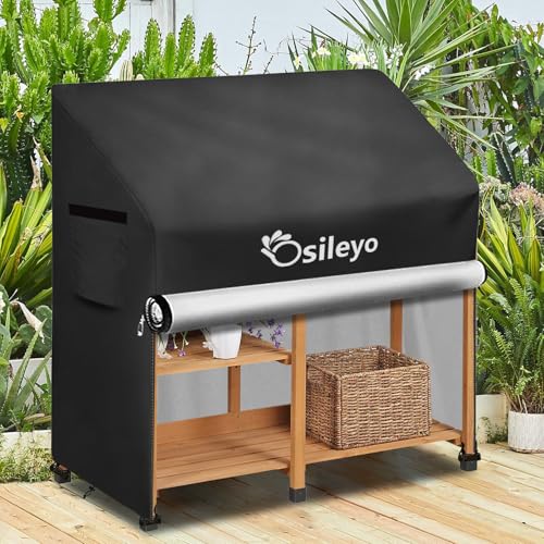 Outdoor Garden Potting Bench Table Cover with Split Zipper