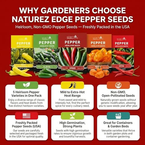 Hot Pepper Seeds for Planting (5 Count)