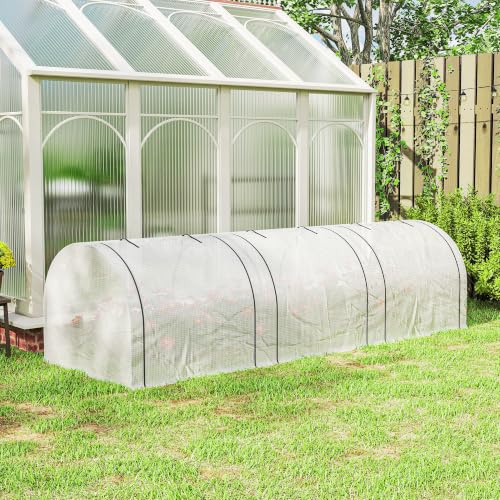 10' x 3' x 2.5' Mini Greenhouse Portable Tunnel Green House White (10' x 3' x 2.5' / White)
