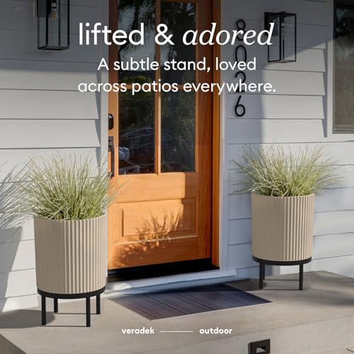 Demi Series Raised Planter (Sand/Black / 16 inch - 2 Pack)