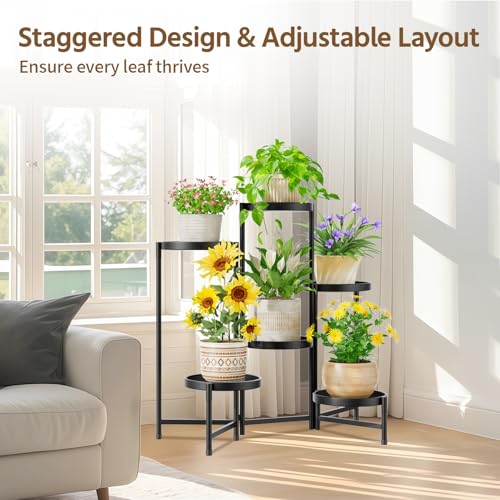 Plant Stand Indoor with 10 Inch Large Metal Tray (6 Count)
