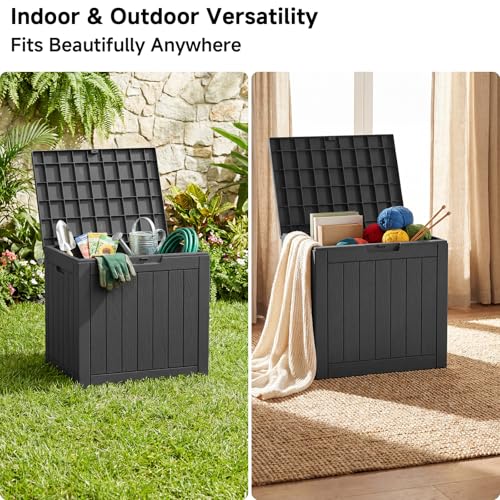 35 Gallon Outdoor Deck Box (Black / 35 gallon)