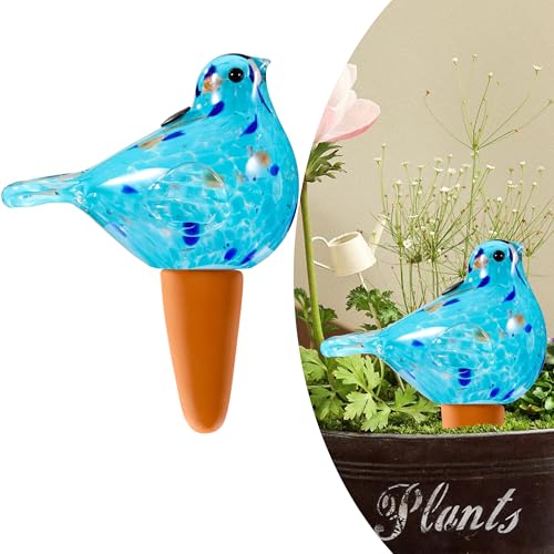 Glass Bird Shaped Plant Watering Ball Glass Automatic Watering Ball Flower Pot Insertion Spike Drip Irrigation Device Watering Ball Irrigation System Plant Enthusiast Gift