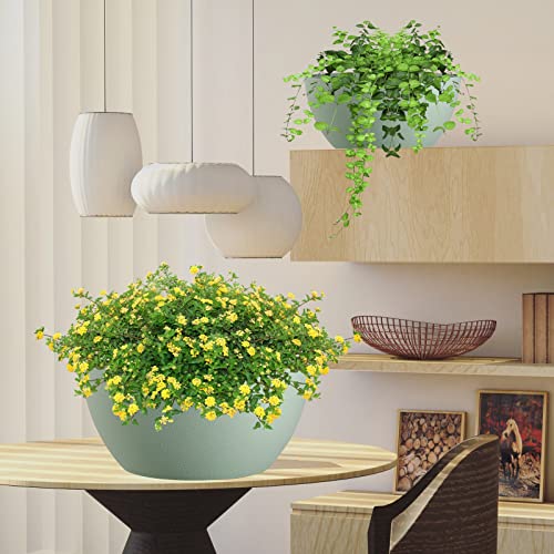 13 inch 2 Pack Large Hanging Planters for Indoor Outdoor Plants with Drainage Holes and Chain (2 Count)