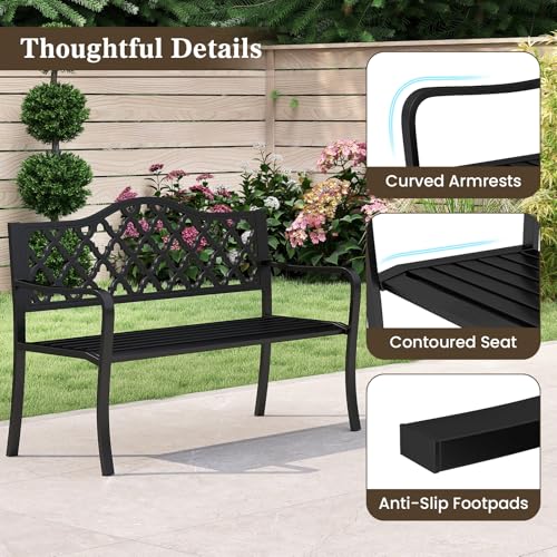 50.5” Metal Outdoor Park Bench