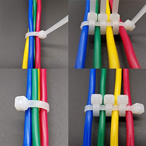 Clear Zip Ties 6 Inch 40 Lbs White Cable Ties 100 Pack (100 Count)