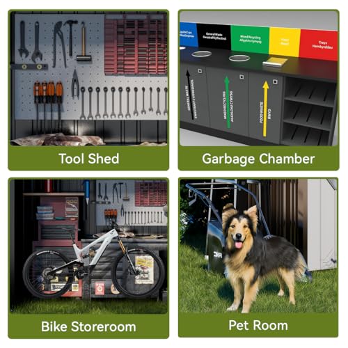 Shed Outdoor Storage Shed Metal (Brown / 8'*6')