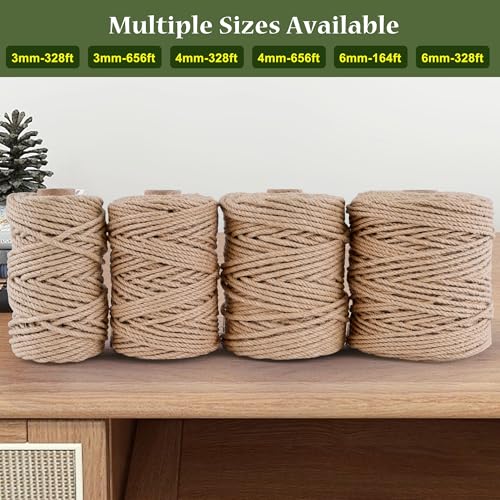 Natural Jute Twine 656ft 3mm (656 Foot)