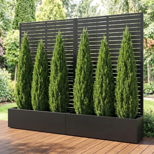 Metal Planter Box with Trellis Outdoor