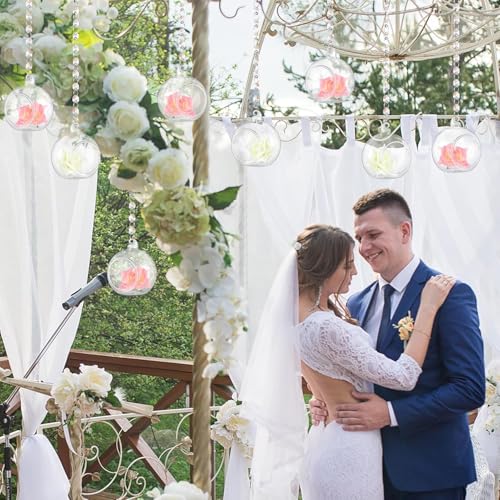 24 Sets Wedding Hanging Glass Globe Hanging Tealight Holder (24 Count)