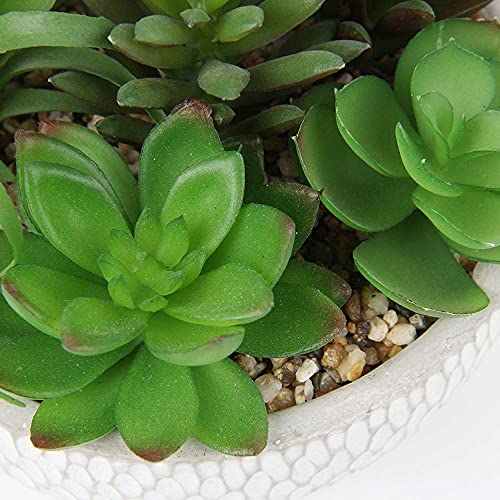 Small Fake Plants Assorted Faux Succulents in Pots Realistic Succulents Plants Artificial with Cement Pots for Home Table Office Desk Bathroom Shelf Living Room Decor
