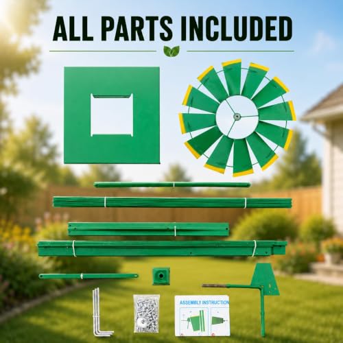 8FT Windmill for Yard Garden Decoration (Green)