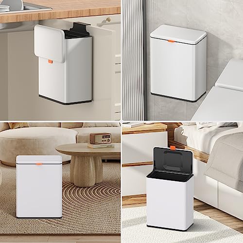 2.1 Gal White Hanging Stainless Steel Compost Bin