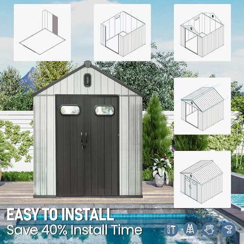 Domi 6x6 FT Resin Outdoor Storage Shed