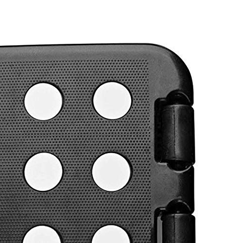 Folding Step Stool with Back Support for Kids (Black - Smiley Backrest / 9 Inch( Pack of 1))