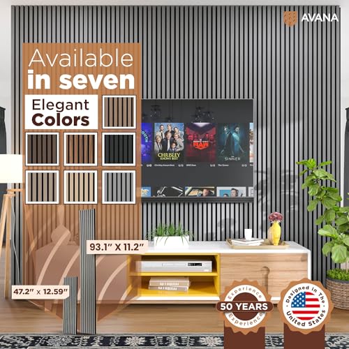 Acoustic Wood Wall Panels (Gray / 94X11 (2 PCs))