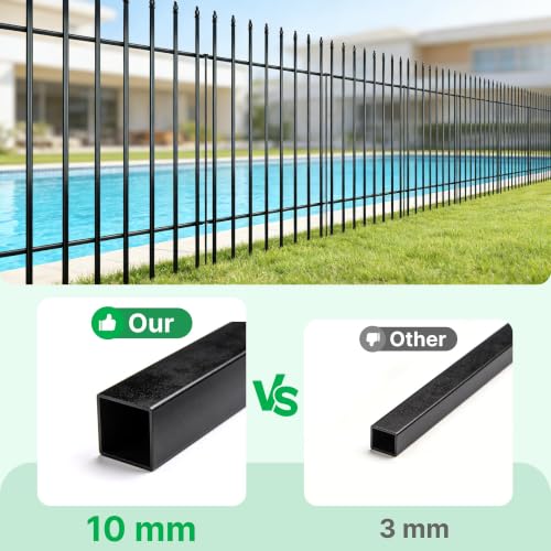 32" H x 24" W Metal Garden Fence with Gate (36 Sq Ft)