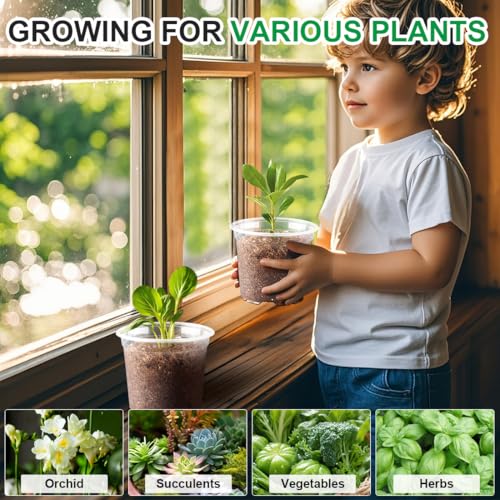 100 Pack 4 Inch Clear Plant pots with Drainage Holes (100 Count)