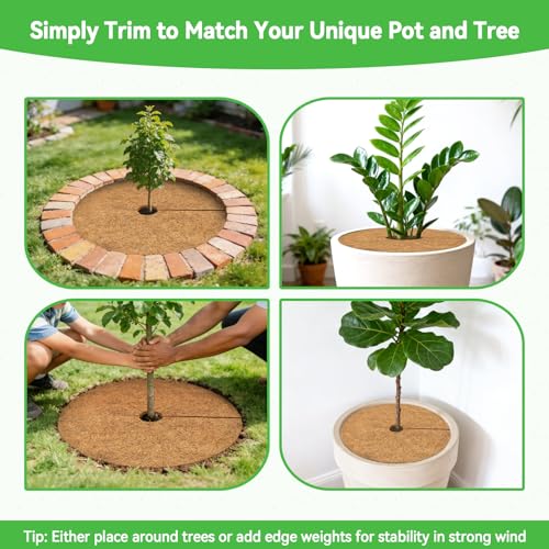 24 Inch Coconut Fiber Tree Ring Mulch Mat (3 Count)
