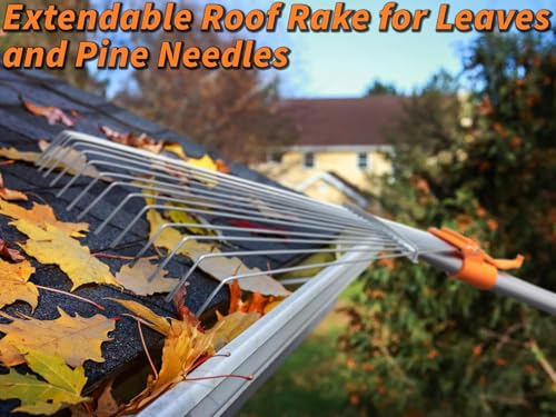 5 30 ft Telescoping Roof Rake for Leaves and Pines