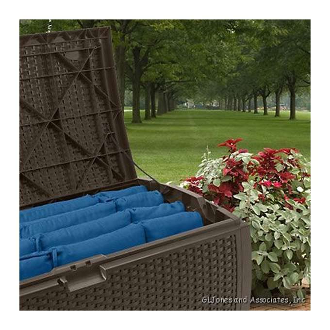 73 Gallon Waterproof Resin Wicker Outdoor Patio Storage Deck Box (Deck Box (3 Pack))
