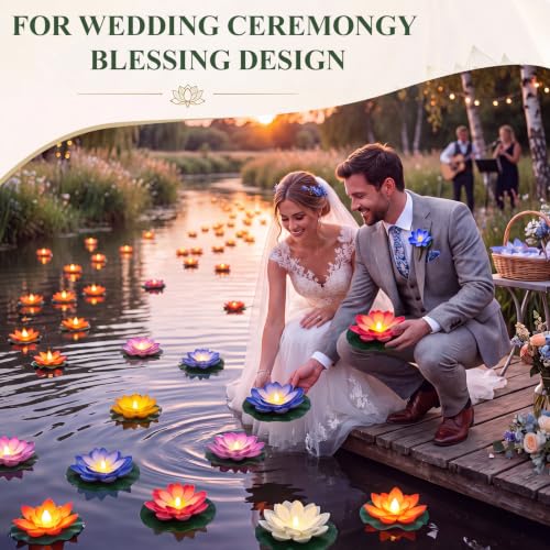 24 Pcs Floating Lotus LED Lights (6 Colors / 5.91 Inch)