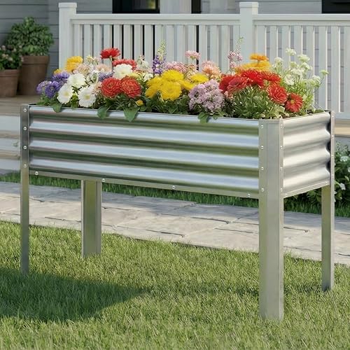 Galvanized Raised Garden Bed with Legs (43"x24"x32" / Sliver(1PCS))