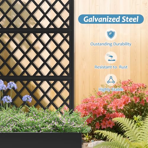 Metal Planter Box with Trellis