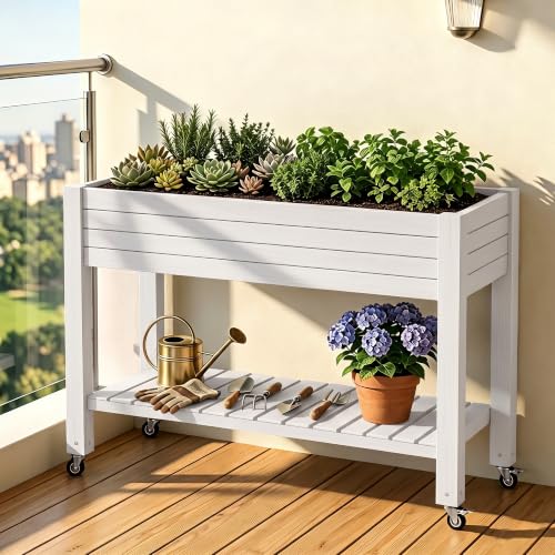 Elevated Resin Raised Garden Bed (Medium Ashen / 43.31*17.72*33.66)