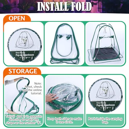 Mini Greenhouse Indoor with 10W Grow Light and PEVA Mat