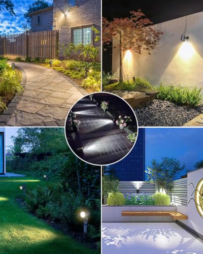 6 in 1 Solar Spot Lights Outdoor Solar Landscape Lights 2700K WarmWhite (6 Count)