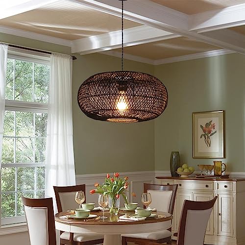 Rattan Pendant Light 15.75" 1