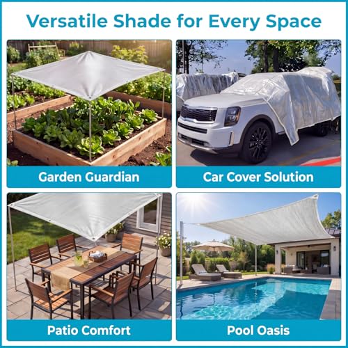1 Set Aluminum Shade Cloth 10 x 14 ft Reflective 99% Cloth Silver