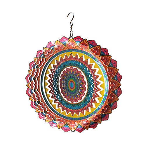 Stainless Steel Wind Spinner Worth Gift Indoor Outdoor Garden Decoration Crafts Ornaments 6 Inch Multi Color Mandala Wind Spinners