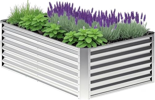 6x3x1ft Rectangle Galvanized Raised Garden Beds kit