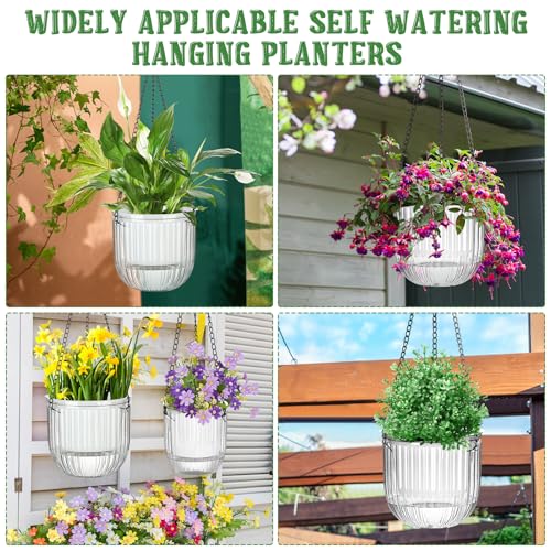 4 Pcs 6.5'' 4.5'' Hanging Self Watering Pot for Indoor Plant (4 Count)
