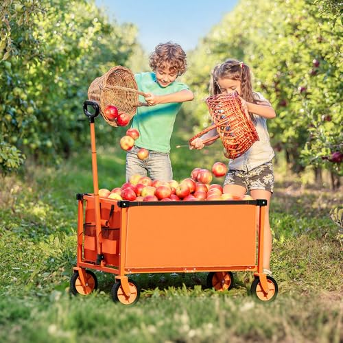 29.3" Collapsible Wagon Cart (Orange / 150L)