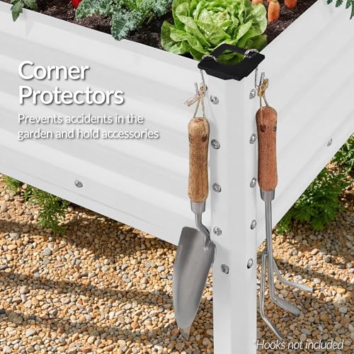 72x24x30in Non Toxic Galvanized Raised Garden Bed (72x24x30in / White)