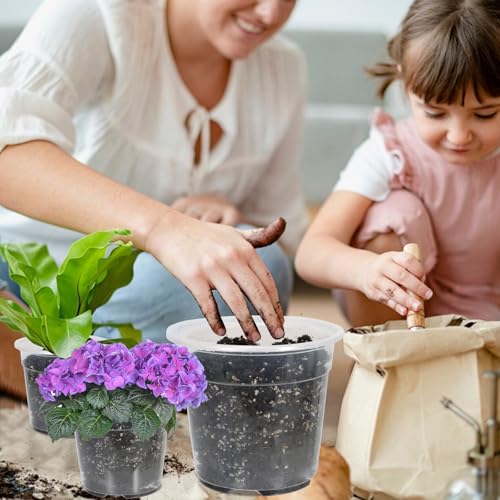 52 Pack 7/6/5/4 Inch Clear Nursery Pots with Drainage Holes,Plastic Plant Flower Pots for Planting,Succulents,Garden,Planters,Seed Starter,Indoor and Outdoor (Clear / 7/6/5/4 Inch)
