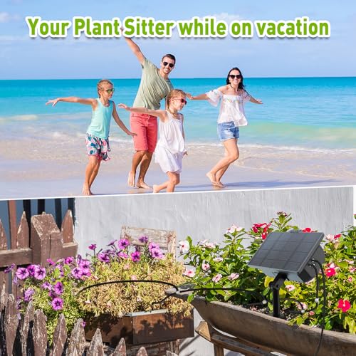 Compact Programmable Solar Automatic Plant Waterer Kit Work with Indoor Outdoor