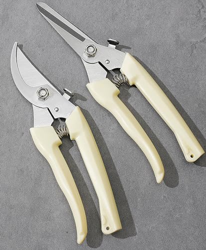 Garden Flower Shears Pruning Shears 6.9 inches Straight and Bypass Scissors Heavy Duty Plant Scissors for Cutting Flowers