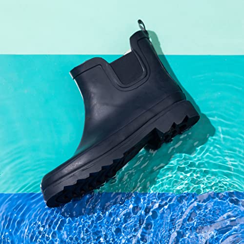 Women's Waterproof Ankle Rain Boots (10 / Navy Matte)