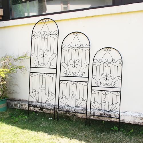 Trellis for Climbing Plants 59" H x 22" W Metal Unique Design Decorative Garden Structure Weather