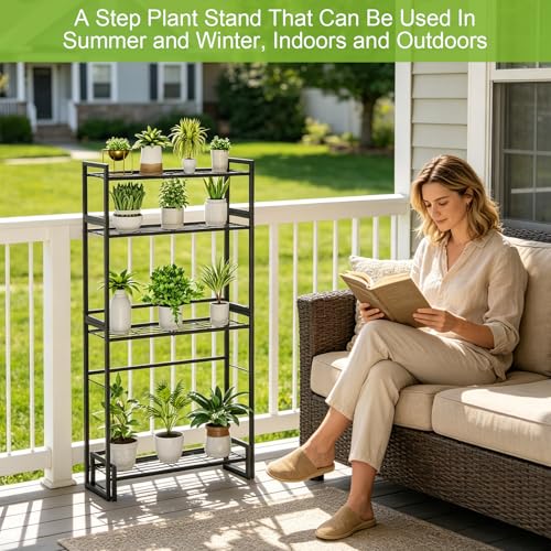 Plant Stand 4 Tier Stackable Tiered Plant Stand