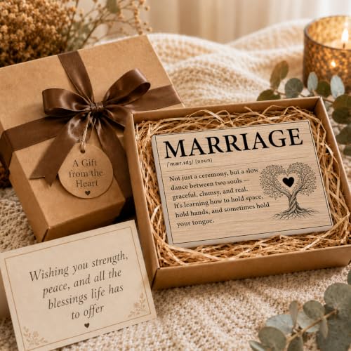 Marriage Gifts Wooden Plaque for Home Office Book Shelf Table Decor (Multicolor 1752 / Wooden sign with iron frame(5.5 x 7.9 inches))