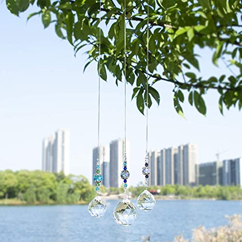 3 Pcs Clear Crystal Ball Prism Suncatcher Rainbow Maker Window Decor (3 Count)