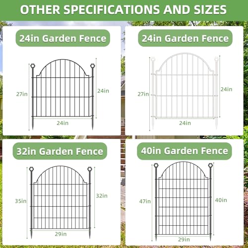 10 Panels No Dig Decorative Outdoor Garden Fence